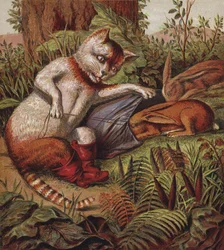 Der gestiefelte Kater (Farblithografie)