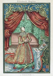 Königin Elisabeth I. beim Gebet, Frontispiz zu 