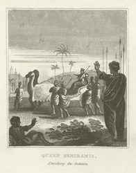 Königin Semiramis, Angriff auf die Inder