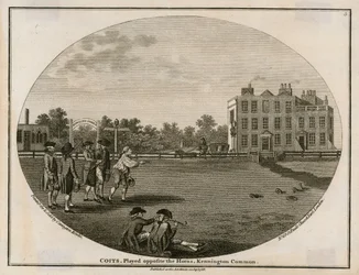 Quoits im Jahr 1788, gespielt gegenüber den Horns, Kennington Common