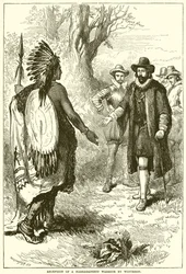 Empfang eines Narragansett-Kriegers durch Winthrop