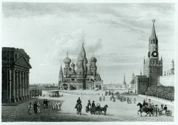 Roter Platz, Moskau, aus The Character of the Russians and a Detailed History of Muscovy von Robert Lyall, veröffentlicht 1823