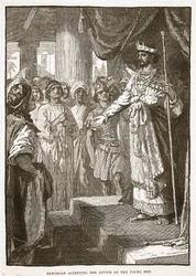 Rehabeam nimmt den Rat der jungen Männer an