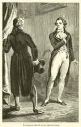 Robespierre erschrickt beim Anblick von Denon (Gravur)