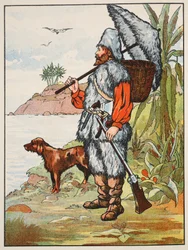 Robinson Crusoe, Illustration aus Die Geschichte von Robinson Crusoe: Eine Adaption für Kinder nach Defoes Sprache, veröffentlicht von Griffith Farran Browne & Co. Limited, London