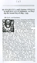 Königliche Rede vor beiden Häusern des Parlaments, 2. Mai 1745 (Druck)