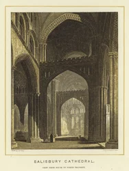 Kathedrale von Salisbury, Blick vom Süden zum Nordtransept