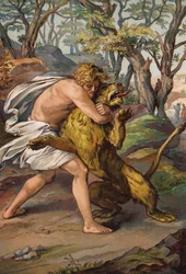 Samson tötet den Löwen