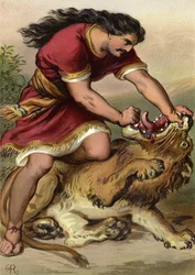 Simson erschlägt den Löwen