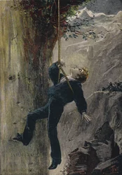 Gerettet. Illustration aus The Natural Bridge, or One Niche the Highest, von Elihu Burritt