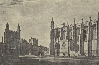 Schulhof im Jahr 1814 (Gravur)