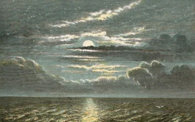 Meer bei Nacht mit Vollmond