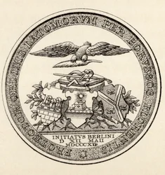 Siegel der Berliner Freimaurer, 1812, aus „Die Geschichte der Freimaurerei, Band III“, veröffentlicht von Thomas C. Jack, London, 1883
