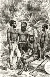 Halbzivilisierte viktorianische Aborigines, aus 