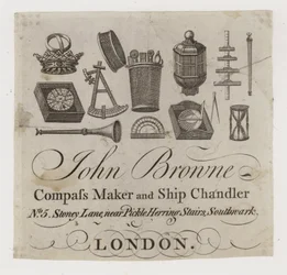 Schiffsausrüster, John Browne, Visitenkarte