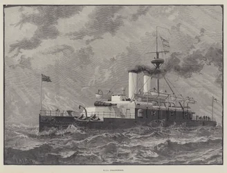 Schiffe bei der Marineparade zum Jubiläum der Königin (Gravur)