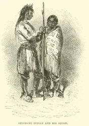 Shoshone-Indianer und seine Squaw