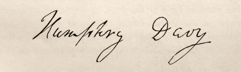 Unterschrift von Sir Humphry Davy (1778-1829)