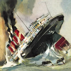 Untergang der Lusitania im Mai 1915