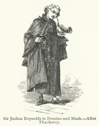 Sir Joshua Reynolds in Domino und Maske (Gravur)