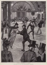Eislaufen auf der Crystal Ice Rink im Royal Aquarium, Westminster, London