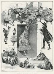 Skizzen aus The Gondoliers im Savoy Theatre