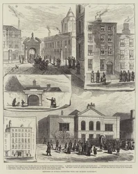 Skizzen in Dublin im Zusammenhang mit der Mordverschwörung (Gravur)