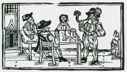 Rauchen und Trinken in einer Taverne