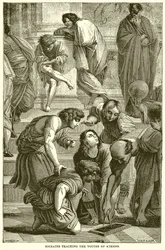 Sokrates lehrt die Jugend von Athen