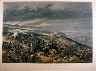 Soldaten in der Schlacht von Inkerman während des Krimkriegs, 5. November 1854, 1855