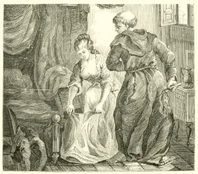 Der heilige Edmund, Bischof von Canterbury, wurde während seines Studiums in Paris von einer sehr schönen jungen Frau gequält
