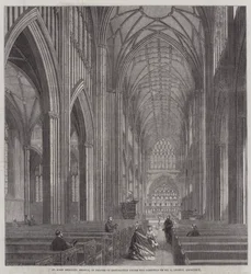 St. Mary Redcliff, Bristol, im Prozess der Restaurierung unter der Leitung von Mr. G. Godwin, Architekt (Stich)