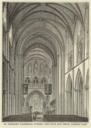 Kathedrale von St. Patrick, Dublin, das Kirchenschiff und der Chor, Blick nach Osten