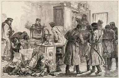 Die Polizei von St. Petersburg entdeckt eine nihilistische Druckerei, aus 