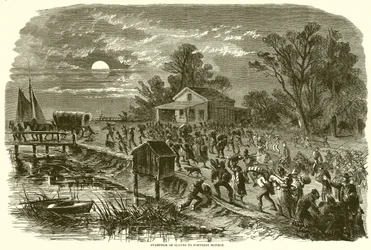 Flucht der Sklaven zur Festung Monroe