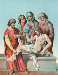 Station XIV Christus wird ins Heilige Grab gelegt