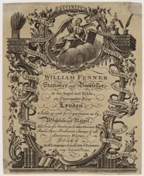 Schreibwaren- und Buchhändler, William Fenner, Visitenkarte