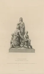 Statue, die Landwirtschaft darstellt, die das Albert Memorial schmückt
