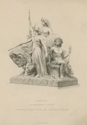 Statue, die Amerika darstellt, die das Albert Memorial schmückt