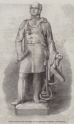 Statue von Sir John Franklin, die in Spilsby, Lincolnshire, errichtet werden soll (Stich)