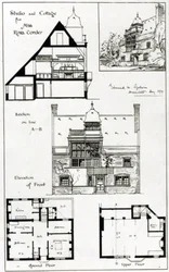 Studio und Cottage für Miss Rosa Corder, aus The British Architect, 3. Oktober 1879