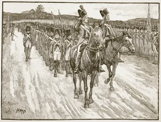 Kapitulation von Lord Cornwallis, York Town, 1781, Illustration aus Cassells Illustrierter Geschichte Englands