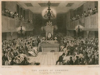 Das House of Commons, zerstört durch Feuer, 16. Oktober 1834