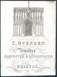 T Ovenden, Bauunternehmer, Zimmermann und Bestatter, Visitenkarte