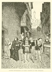 Zecher in der Taverne am frühen Morgen in der Touraine