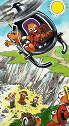 Teddybären im Hubschrauber