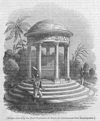 Tempel errichtet von der schwarzen Bevölkerung von Haiti zur Erinnerung an ihre Emanzipation (Gravur)
