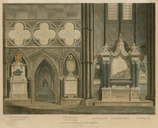 Zehntes Fenster und Eingang zum Kreuzgang, Nordschiff, Westminster Abbey, London