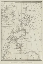Die Arktisexpedition, Karte der Smith-Sound-Route zum Nordpolarmeer (Stich)