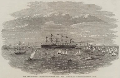 Die Ankunft der "Great Eastern" in New York (Gravur)